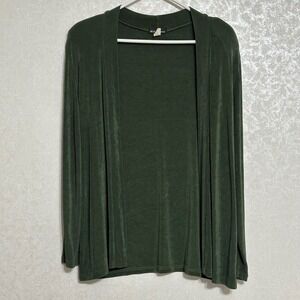 Made in Heaven Solid Olive Green Cardigan Open Front Lightweight Comfy Stretch S